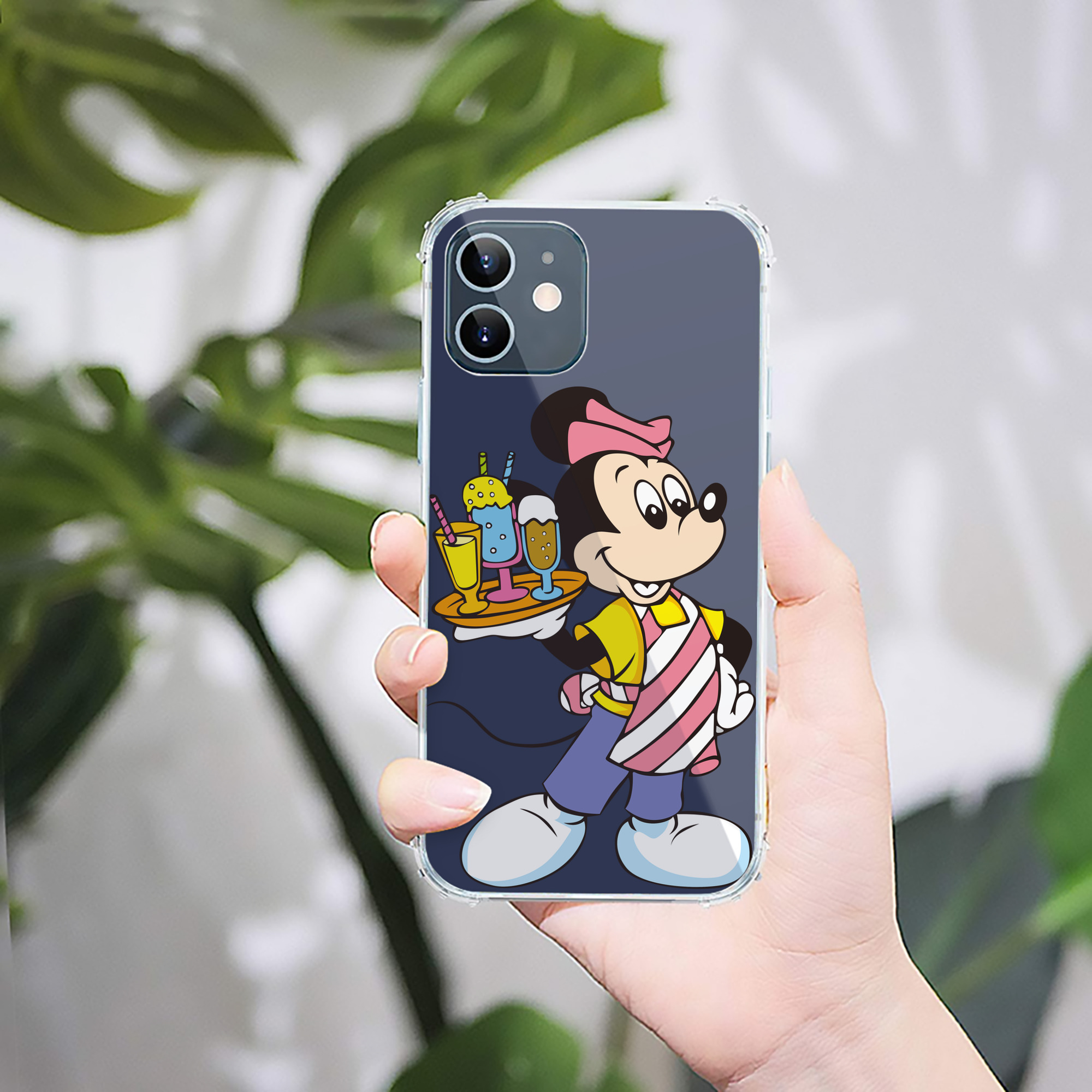 （画像用） ミッキーマウス Mickey Mouse 【iPhone 12シリーズ対応】透明スマホケース（クリアソフトケース）